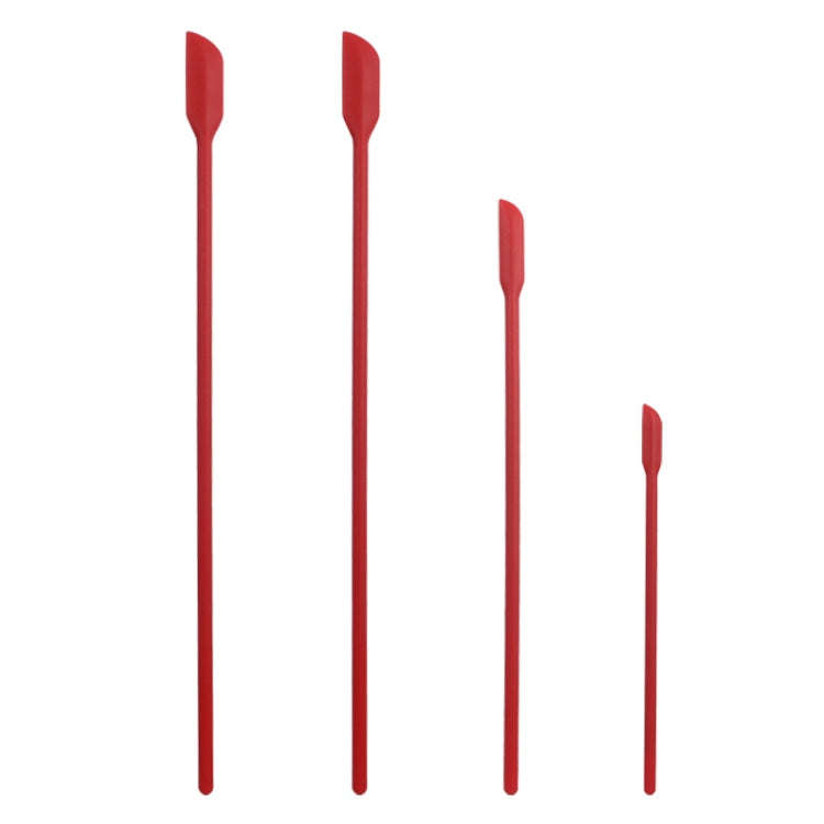 4 in 1 Silicone Mini-Pointed Scraper Lengthening Cosmetic Bottle Scraper Jam Spatula Set, 4 in 1 ...