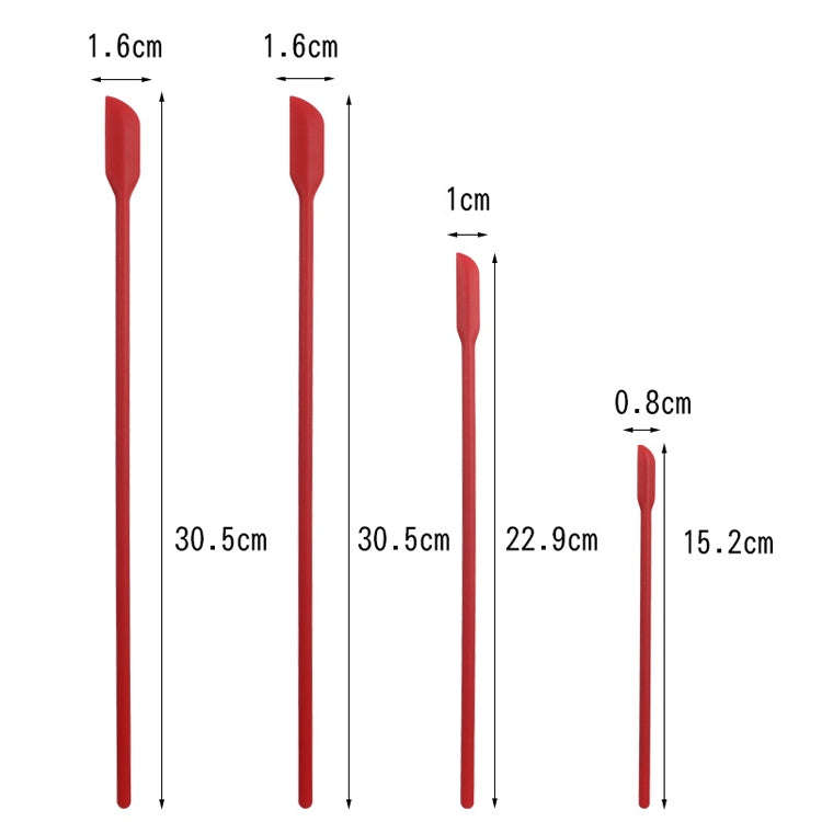 4 in 1 Silicone Mini-Pointed Scraper Lengthening Cosmetic Bottle Scraper Jam Spatula Set, 4 in 1 ...