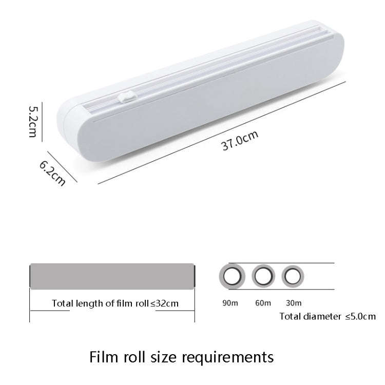 Suction Cup Type Cling Film Cutter Household Plastic Wrap Adjustable Storage Cutting Box, Suction...