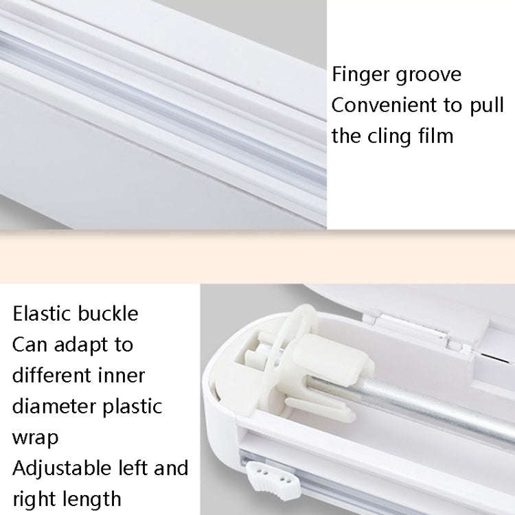 Suction Cup Type Cling Film Cutter Household Plastic Wrap Adjustable Storage Cutting Box, Suction...