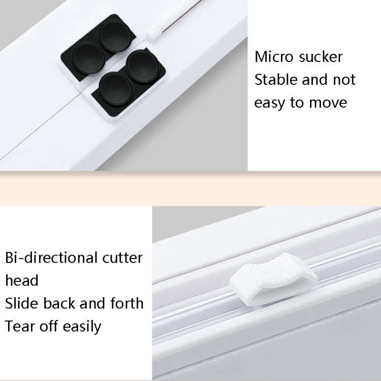 Suction Cup Type Cling Film Cutter Household Plastic Wrap Adjustable Storage Cutting Box, Suction...