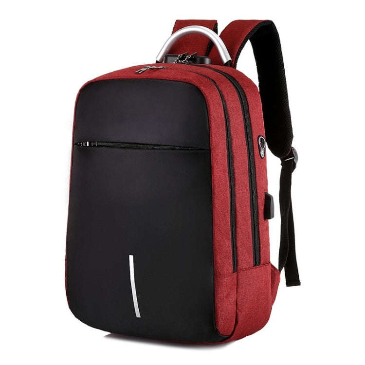 Men Password Lock Backpack Business Casual Anti-Theft Computer Bag With External USB Port, 16 inc...
