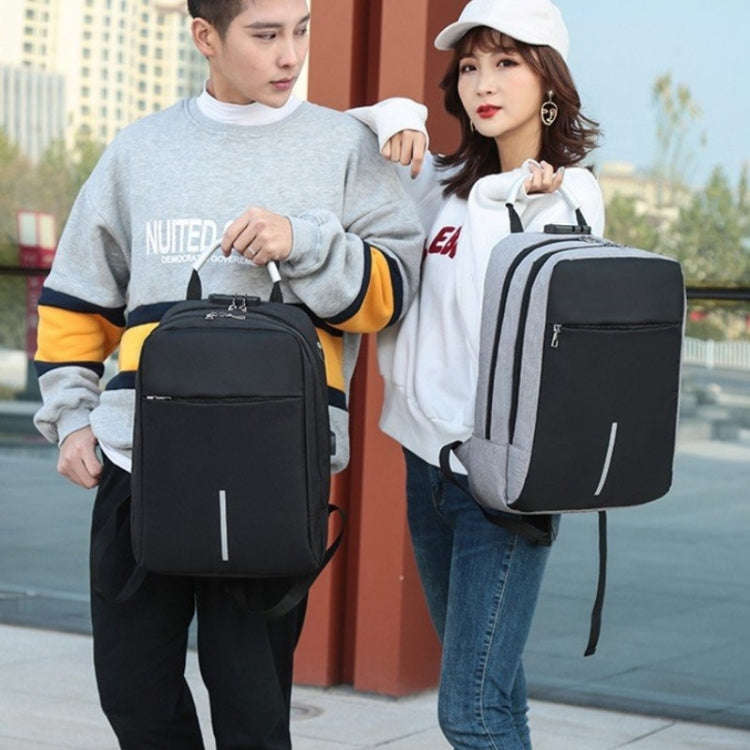Men Password Lock Backpack Business Casual Anti-Theft Computer Bag With External USB Port, 16 inc...