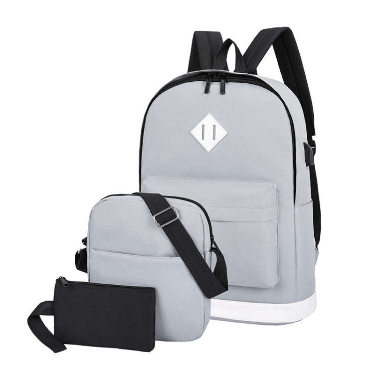 3 in 1 College Style Casual Backpack Student USB Charging Backpack
