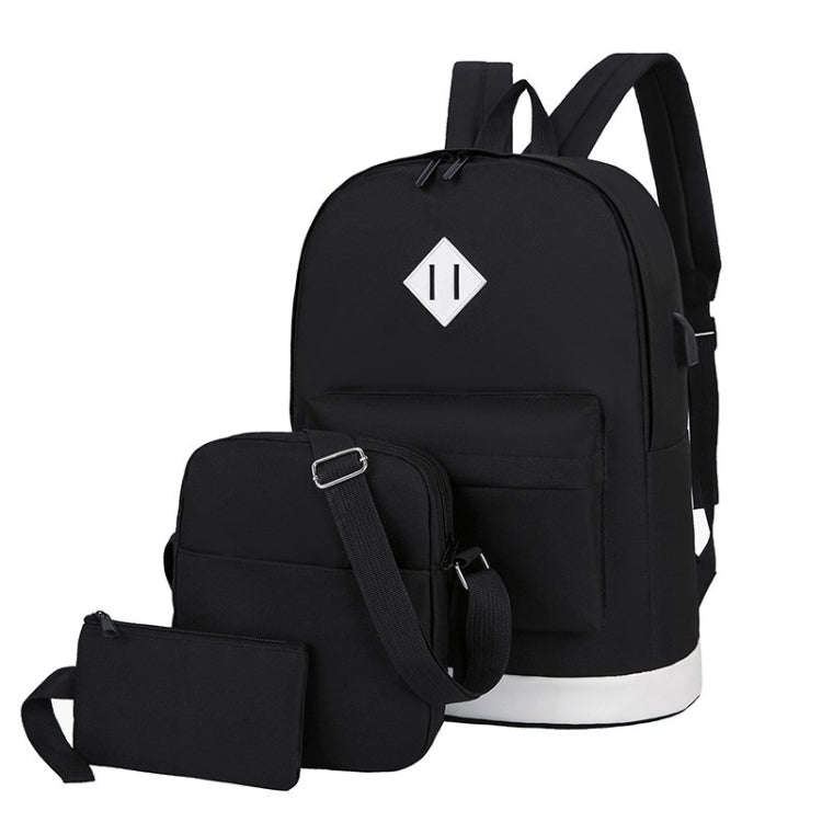 3 in 1 College Style Casual Backpack Student USB Charging Backpack