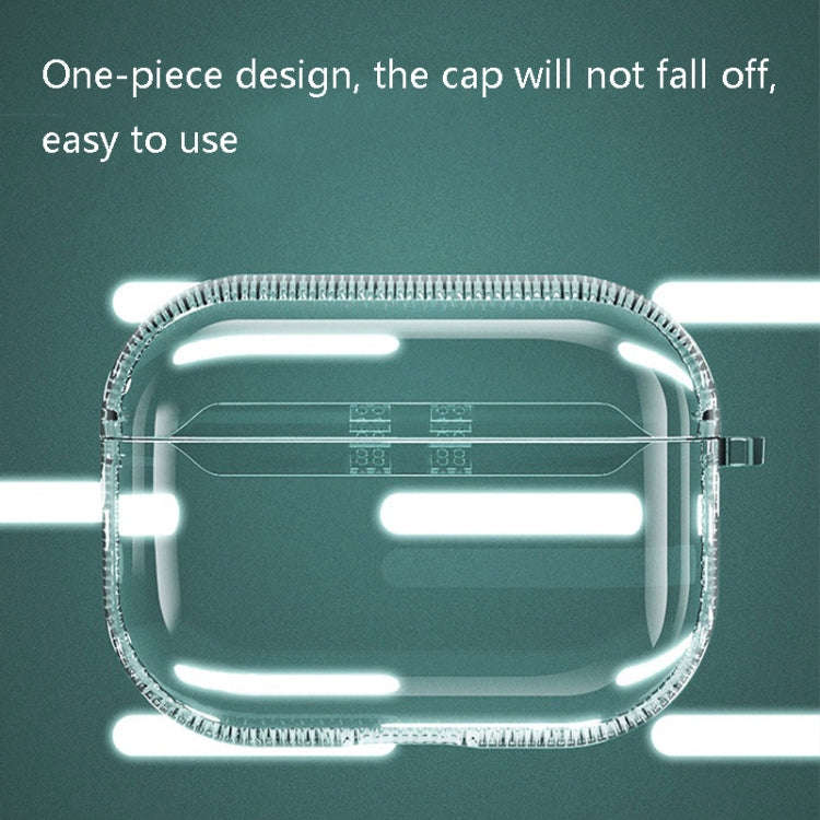 2 PCS Earphone Protective Cover TPU Airbag Transparent Protective Shell For AirPods Pro, Transpar...