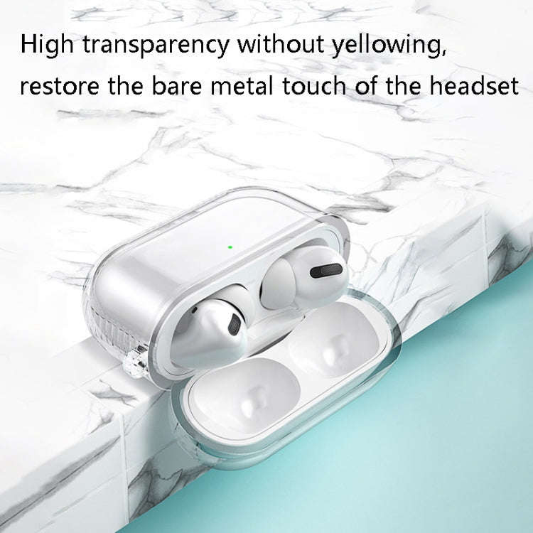 2 PCS Earphone Protective Cover TPU Airbag Transparent Protective Shell For AirPods Pro, Transpar...