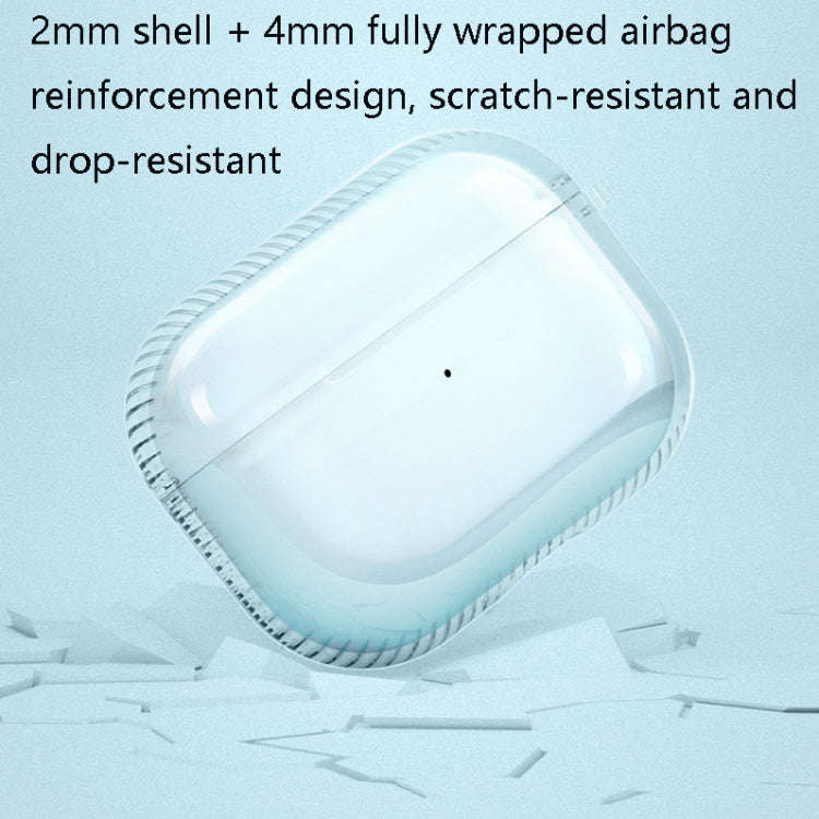 2 PCS Earphone Protective Cover TPU Airbag Transparent Protective Shell For AirPods Pro, Transpar...