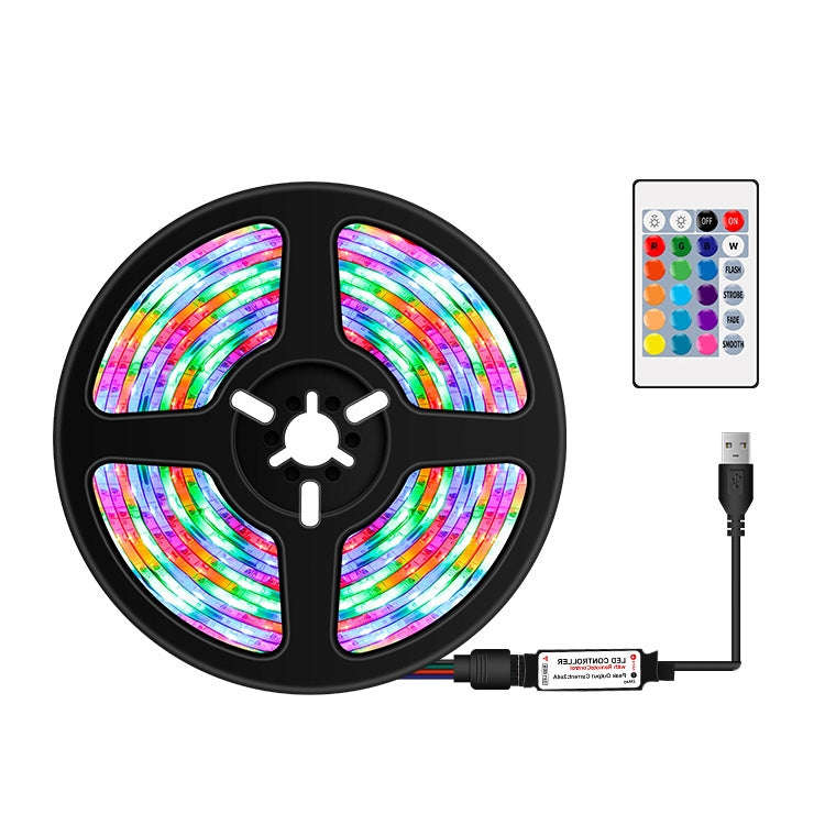 LED Light Strip 16 Color Remote Control RGB Light Belt USB Symphony Neon Decorative Soft Light Ba...