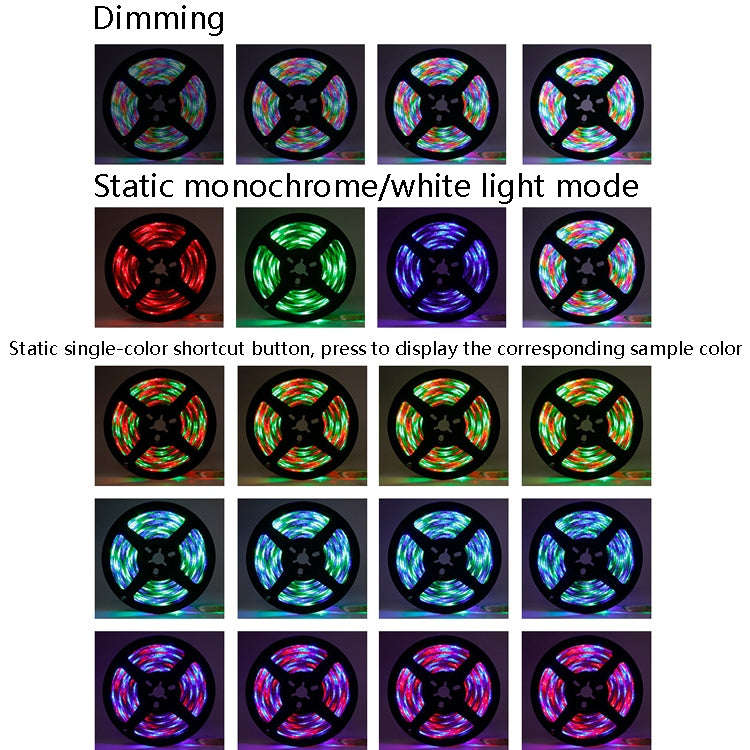 LED Light Strip 16 Color Remote Control RGB Light Belt USB Symphony Neon Decorative Soft Light Ba...