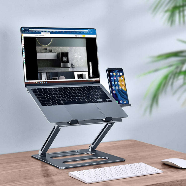 Oatsbasf Z08 Metal Notebook Support Adjustable Desktop Increase Notebook Stand, Silver, Gray