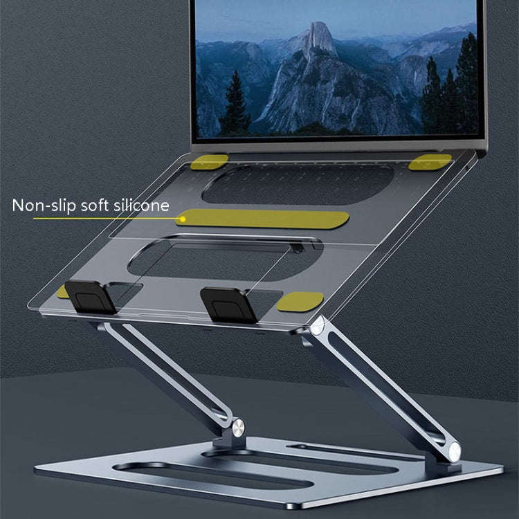 Oatsbasf Z08 Metal Notebook Support Adjustable Desktop Increase Notebook Stand, Silver, Gray