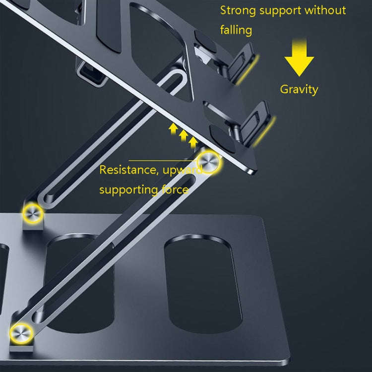 Oatsbasf Z08 Metal Notebook Support Adjustable Desktop Increase Notebook Stand, Silver, Gray