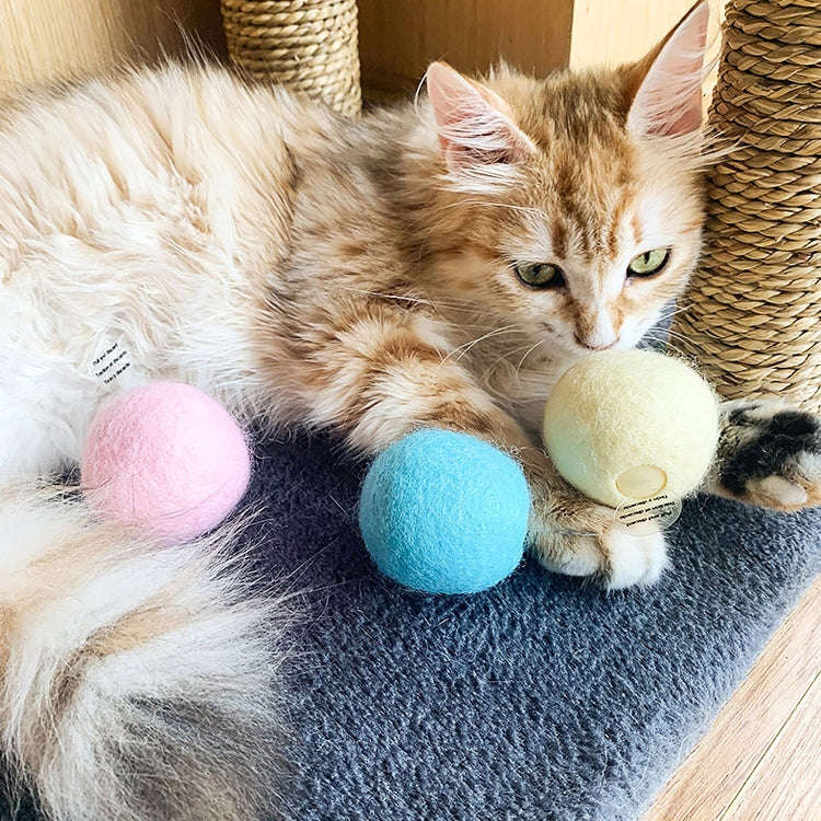3pcs Funny Cat Toy Ball Simulation Animal Vocal Ball, EVA Material