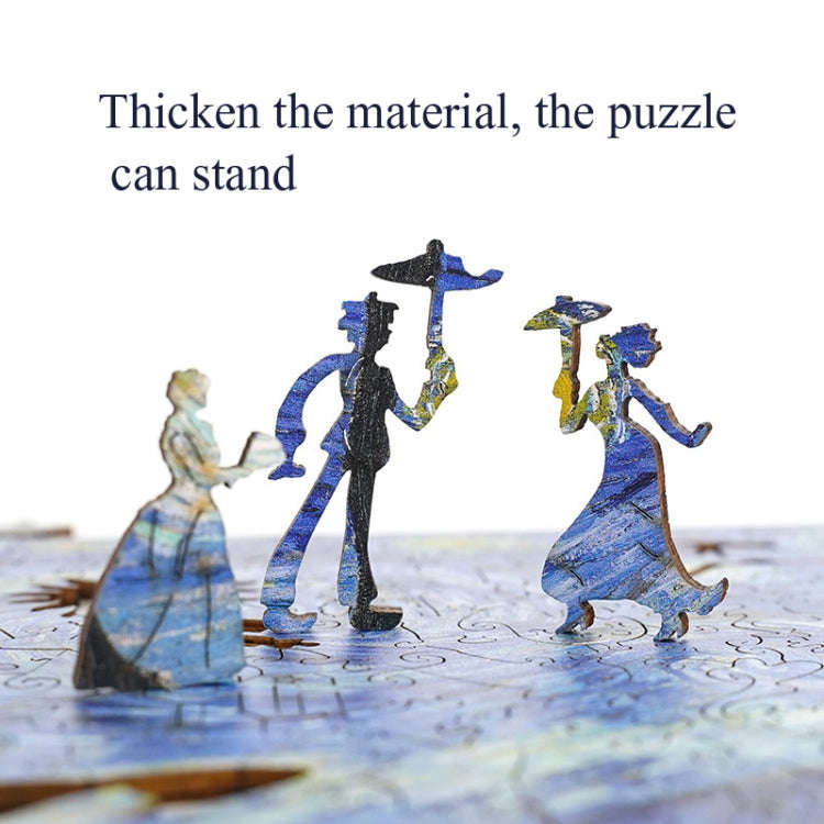 Irregular Wooden Puzzle Adult High Difficulty Creative Gift, The Starry Night