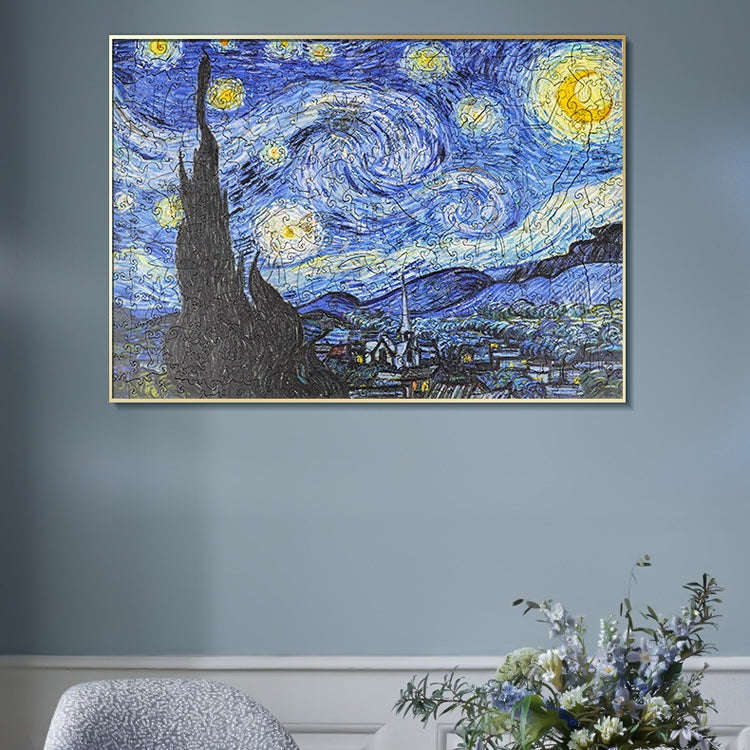 Irregular Wooden Puzzle Adult High Difficulty Creative Gift, The Starry Night