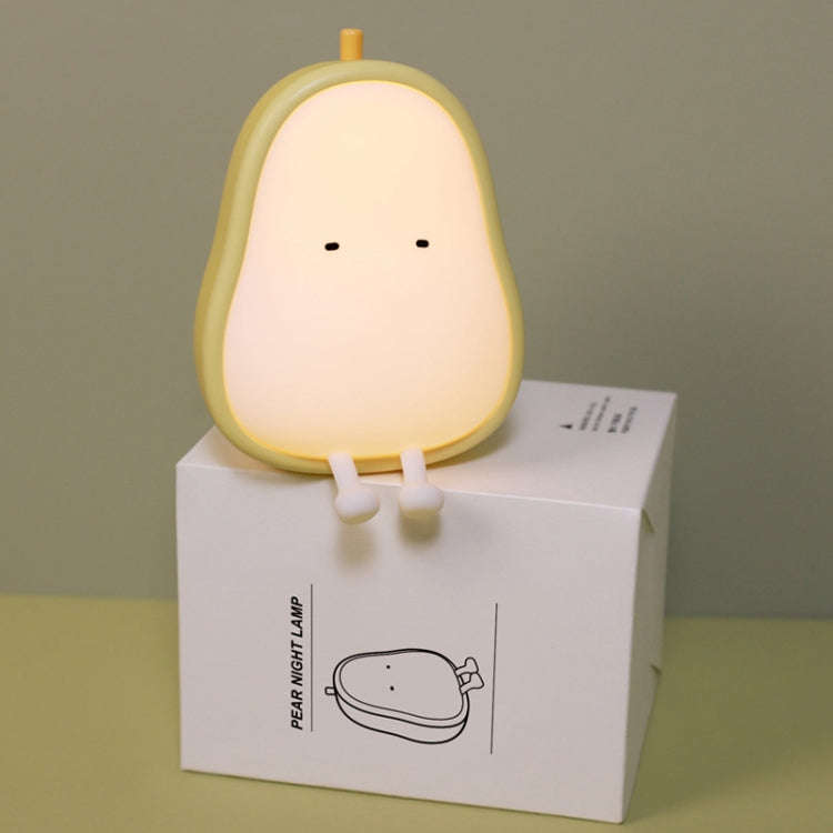 Pear Shape Night Light Silicone Soft Bedroom Warm Light LED Night Light, Pear Shape