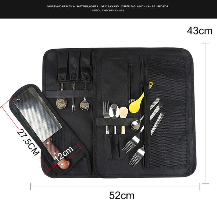 WESSLECO Chef Knife Tool Storage Bag Oxford Cloth Knife Bag, WESSLECO Gray