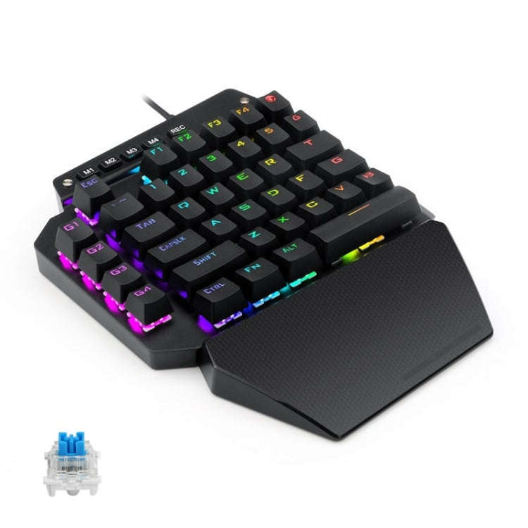 K700 44 Keys RGB Luminous Switchable Axis Gaming One-Handed Keyboard, Cable Length: 1m, Blue Shaf...