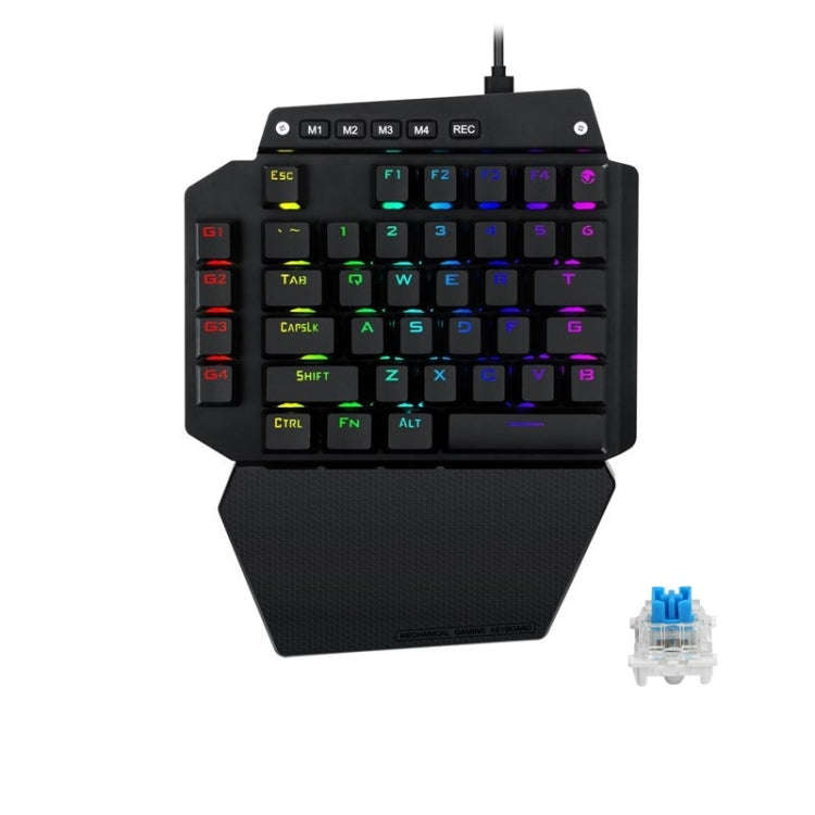 K700 44 Keys RGB Luminous Switchable Axis Gaming One-Handed Keyboard, Cable Length: 1m, Blue Shaf...