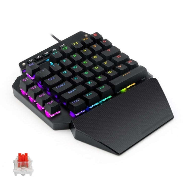 K700 44 Keys RGB Luminous Switchable Axis Gaming One-Handed Keyboard, Cable Length: 1m, Blue Shaf...