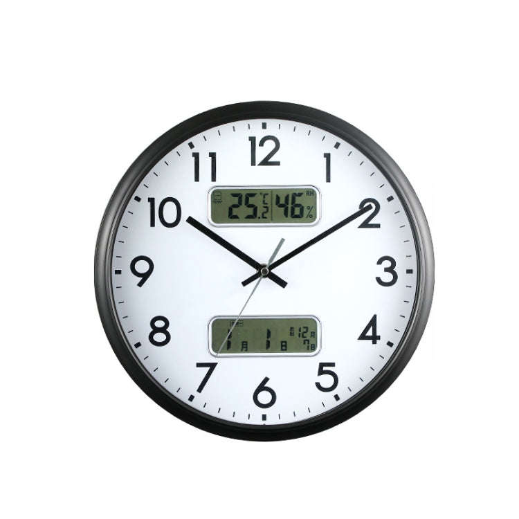 13 Inch Dual-screen LED Display Wall Clock Living Room Temperature And Humidity Calendar Multi-fu...