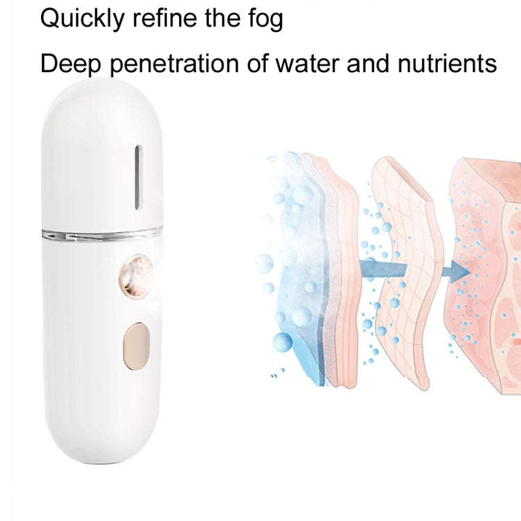 Portable Rechargeable Water Replenishing Device Beauty Humidifying Sprayer, Colour: No. 4 White, ...