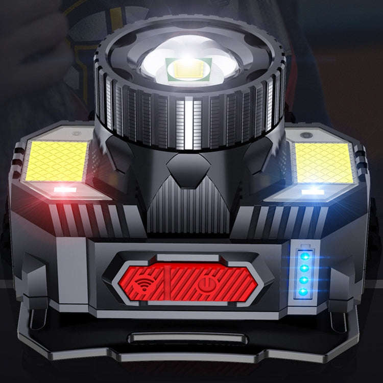 TG-TD009 LED Strong Headlamp Head-Mounted USB Rechargeable Zoom Sensor Headlamp, White Light, Yel...