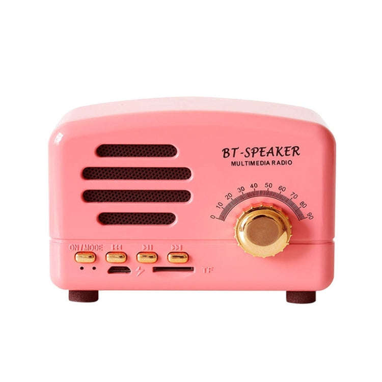 BT01 Retro Bluetooth Wireless Mini Speaker Portable Radio Support TF Card, Pink, Blue, Black, Red...