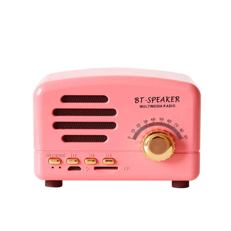BT01 Retro Bluetooth Wireless Mini Speaker Portable Radio Support TF Card, Pink, Blue, Black, Red...