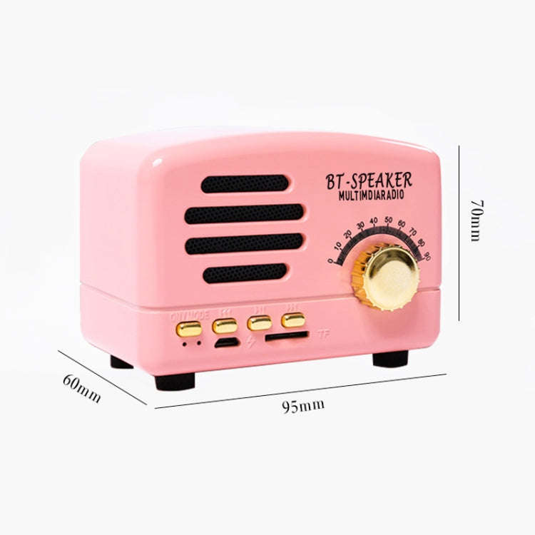 BT01 Retro Bluetooth Wireless Mini Speaker Portable Radio Support TF Card, Pink, Blue, Black, Red...