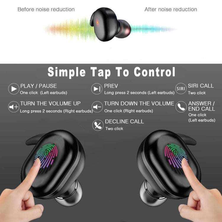 Y30 Wireless Bluetooth Headset 5.0 In-Ear Mini Earphone, Black