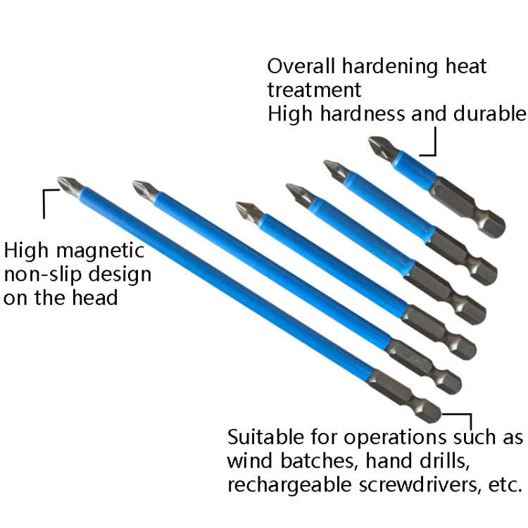 7PCS/set PH2 Strong Magnetic Hand Drill Screwdriver Mouth Anti-Slip Screwdriver Bit, 7PCS/set PH2...