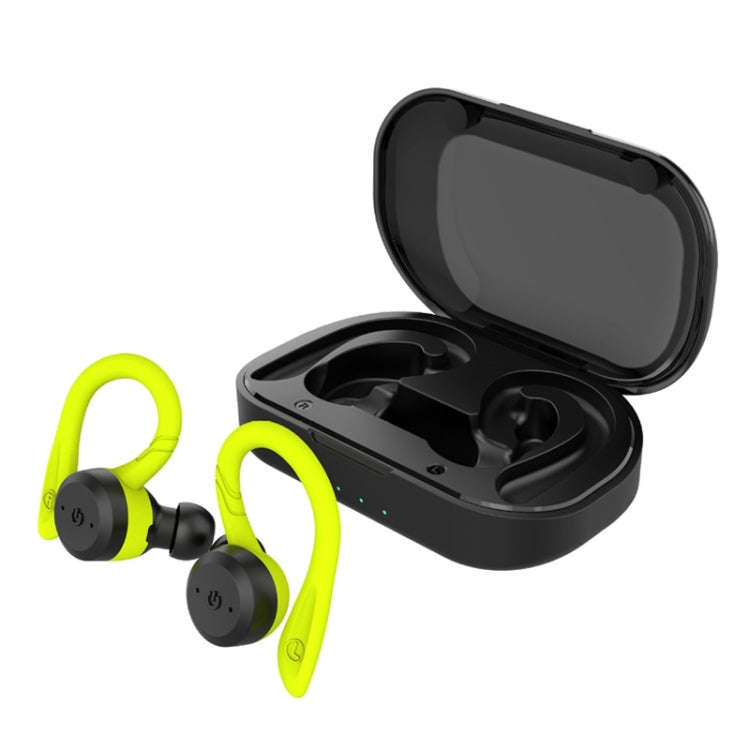 BE1032 Ear-mounted Waterproof Sports TWS Wireless Bluetooth Earphone, Black, Fluorescent Green, R...