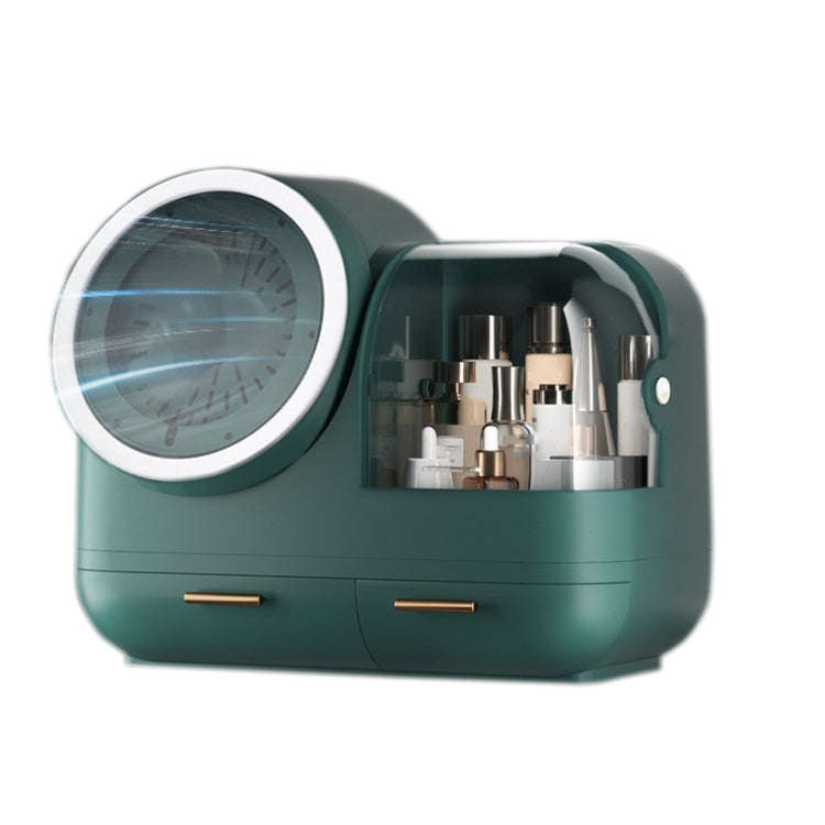 Mirror Desktop Makeup And Dustproof Drawer Storage Box With LED Light, Green LED Model, Pink LED ...