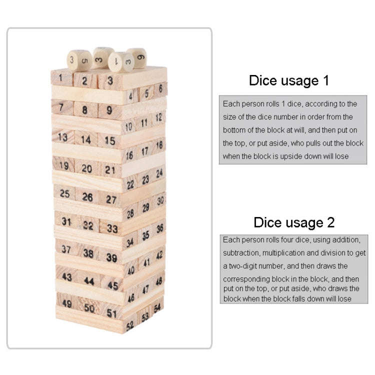 54pcs /Set Childrens Educational Building Block Toys Stacking Game