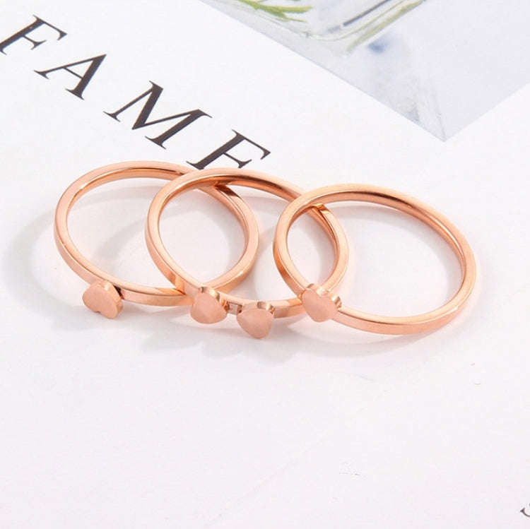 3 In 1 Titanium Steel Peach Heart Combination Four-Leaf Clover Couple Ring, US Size 5, US Size 6,...