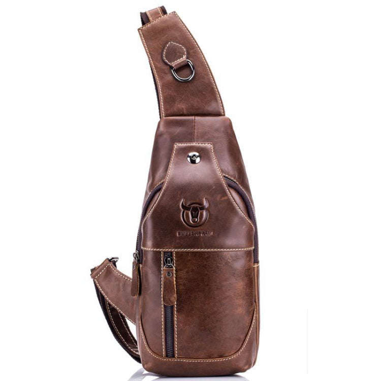 BULL CAPTAIN 019 Retro Men Leather Crossbody Shoulder Bag First-Layer Cowhide Chest Bag, Colour: ...