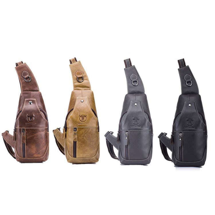 BULL CAPTAIN 019 Retro Men Leather Crossbody Shoulder Bag First-Layer Cowhide Chest Bag, Colour: ...