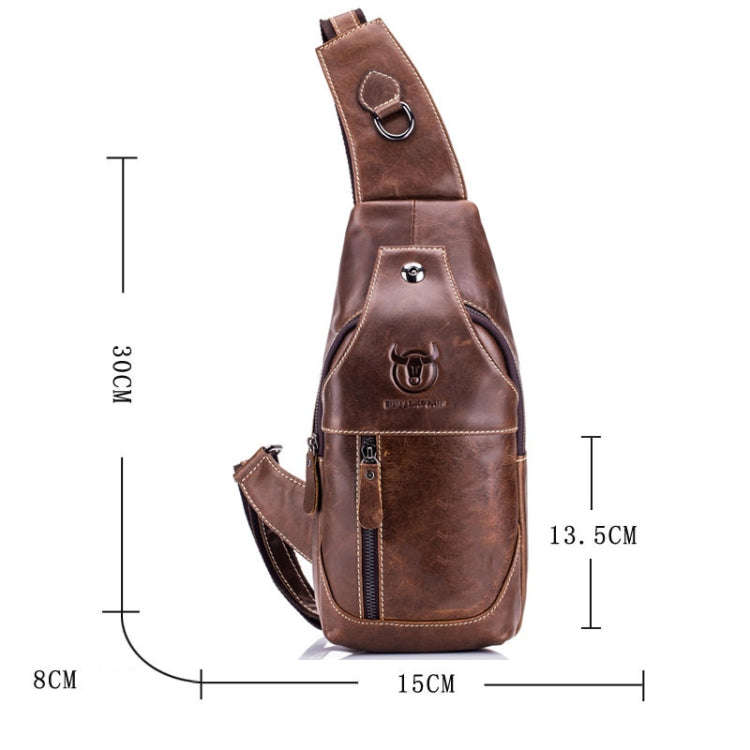 BULL CAPTAIN 019 Retro Men Leather Crossbody Shoulder Bag First-Layer Cowhide Chest Bag, Colour: ...