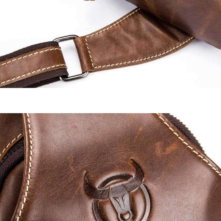 BULL CAPTAIN 019 Retro Men Leather Crossbody Shoulder Bag First-Layer Cowhide Chest Bag, Colour: ...