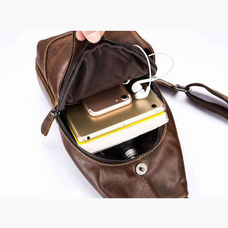BULL CAPTAIN 019 Retro Men Leather Crossbody Shoulder Bag First-Layer Cowhide Chest Bag, Colour: ...