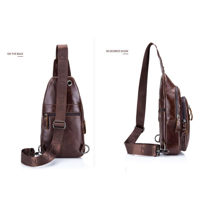 BUFF CAPTAIN 100 Men Leather Crossbody Shoulder Bag First-Layer Cowhide Multi-Function Sports Cas...
