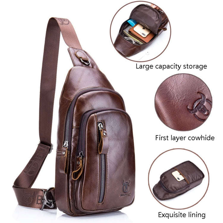 BUFF CAPTAIN 100 Men Leather Crossbody Shoulder Bag First-Layer Cowhide Multi-Function Sports Cas...