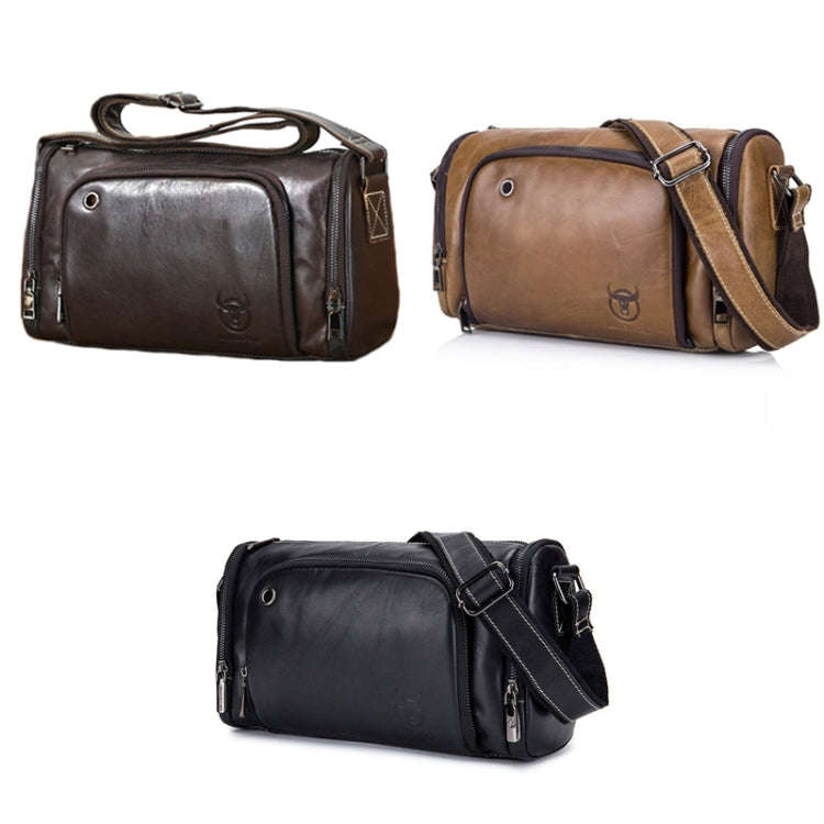 BUFF CAPTAIN HKDJB--001 First-Layer Cowhide Shoulder Messenger Bag Sports Men Leather Bag, Dark B...