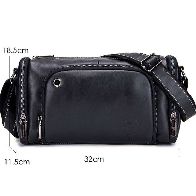 BUFF CAPTAIN HKDJB--001 First-Layer Cowhide Shoulder Messenger Bag Sports Men Leather Bag, Dark B...