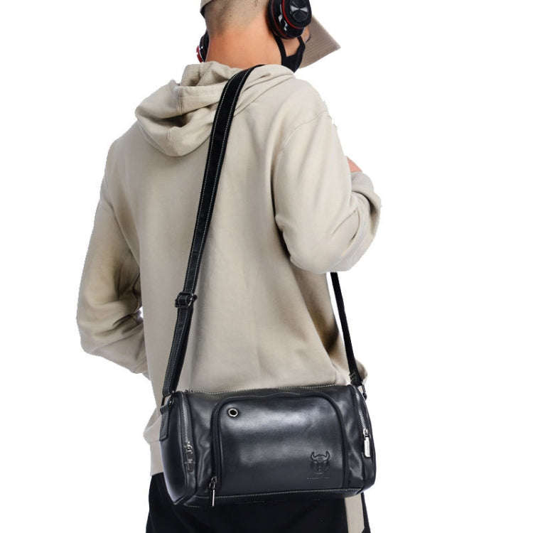 BUFF CAPTAIN HKDJB--001 First-Layer Cowhide Shoulder Messenger Bag Sports Men Leather Bag, Dark B...