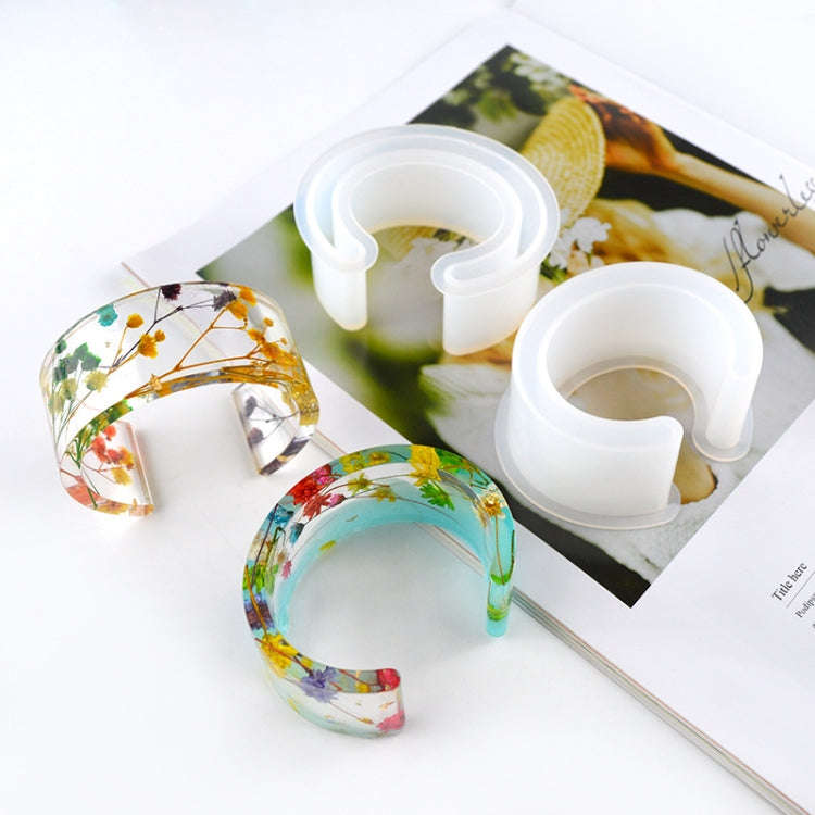 C Type Bracelet Half-Opening Mould DIY Crystal Epoxy Silicone Mould, MD1005