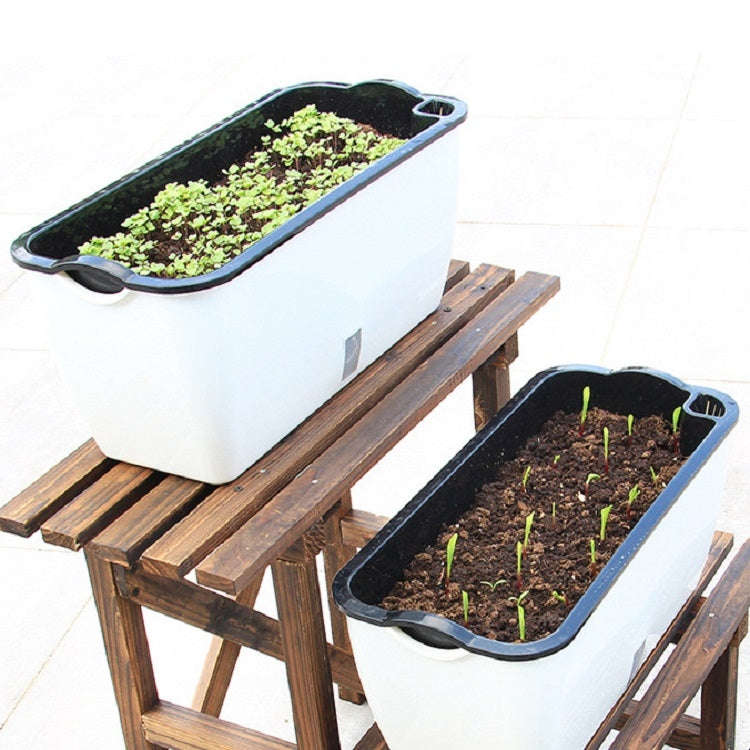 Family Balcony Rectangular Plastic Self-Absorbent Vegetable Growing Pot Flower Pot, Style:, SC01 ...