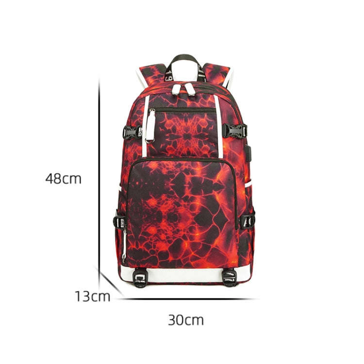 6101-5 Printed Backpack Large Capacity Computer Backpack Waterproof Student School Bag, Print Col...